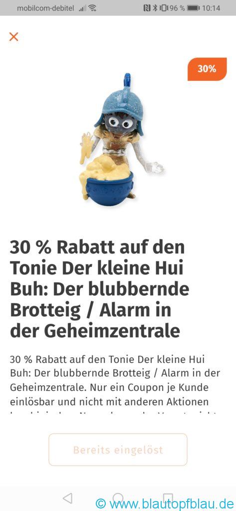 Erfahrung Müller App Coupon Toniefigur